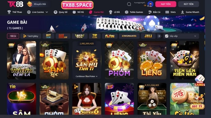 Đôi nét về sảnh game bài TX88